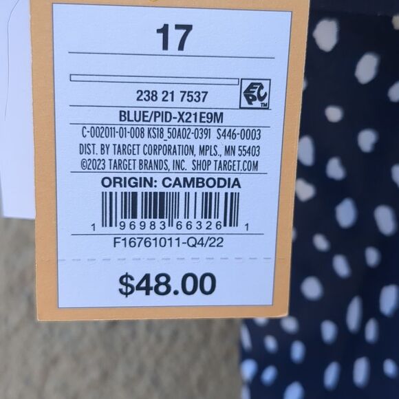 Kona Sol 1 Piece Swim 17 Dot Ruffle Shoulder One Piece Slim Swimsuit Navy Blue - Picture 7 of 14